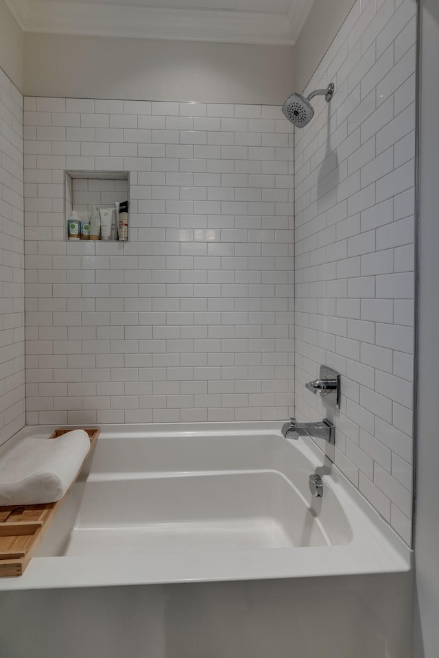 4704B Michigan Ave, Nashville, TN 37209 - bathroom featuring ornamental molding and washtub / shower combination