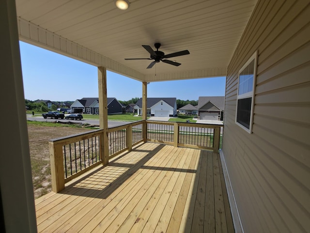 286 Turkey Crossing Ct, Clarksville, TN 37043 - deck with a residential view, a ceiling fan, and a lawn