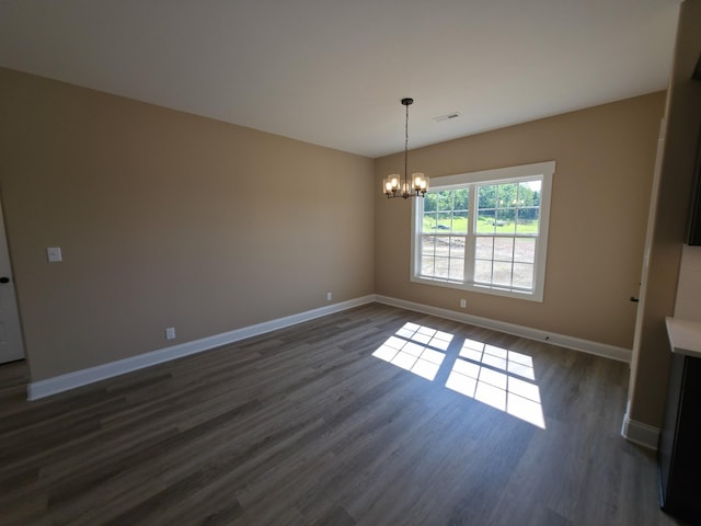 286 Turkey Crossing Ct, Clarksville, TN 37043 - unfurnished dining area featuring a chandelier and dark wood-style floors