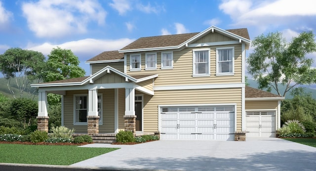 570 Gingerwood Ln, Hendersonville, TN 37075 - craftsman inspired home with a porch, roof with shingles, driveway, and a garage