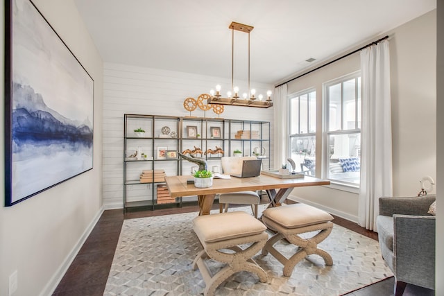 570 Gingerwood Ln, Hendersonville, TN 37075 - dining room featuring a chandelier, wood finished floors, and a desk