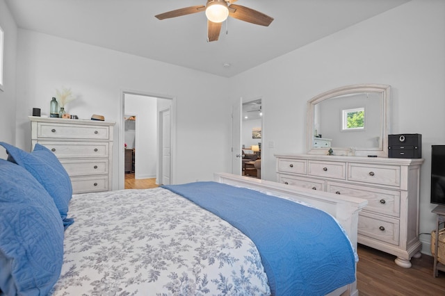 9407 Hackberry Ln, Soddy Daisy, TN 37379 - bedroom with wood finished floors and ceiling fan