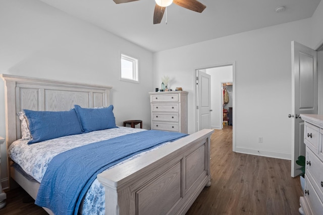 9407 Hackberry Ln, Soddy Daisy, TN 37379 - bedroom with dark wood-type flooring and a ceiling fan
