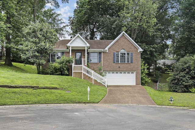 117 Fitzpatrick Ct, Nashville, TN 37214 - ranch-style home featuring brick siding, a garage, a front lawn, and driveway