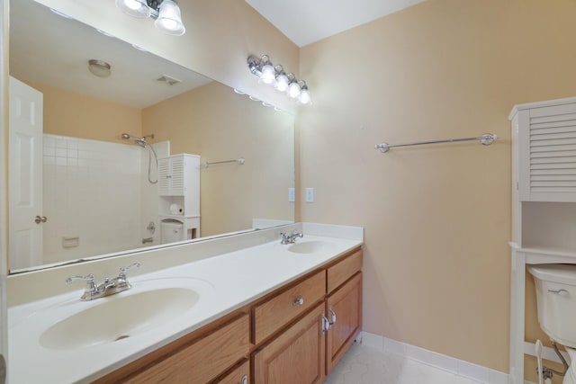 117 Fitzpatrick Ct, Nashville, TN 37214 - bathroom featuring double vanity and tile patterned floors