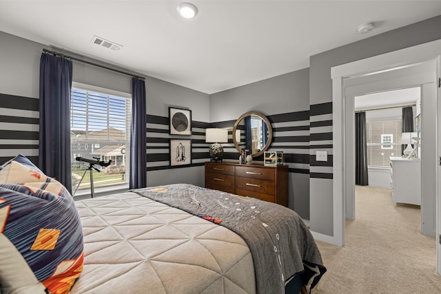 582 Gingerwood Ln, Hendersonville, TN 37075 - bedroom with light carpet and wallpapered walls