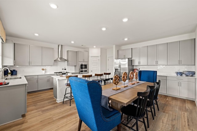 582 Gingerwood Ln, Hendersonville, TN 37075 - dining space featuring light wood-style floors and recessed lighting