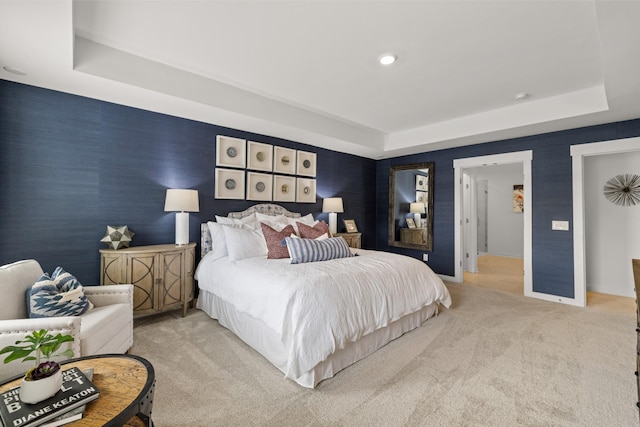 582 Gingerwood Ln, Hendersonville, TN 37075 - carpeted bedroom featuring a tray ceiling and recessed lighting