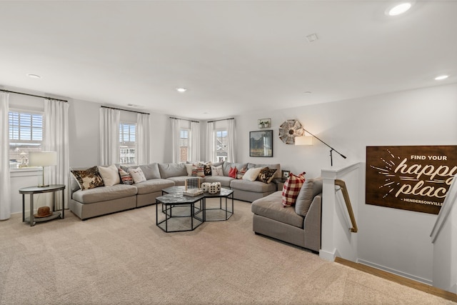 582 Gingerwood Ln, Hendersonville, TN 37075 - living area with carpet flooring and recessed lighting