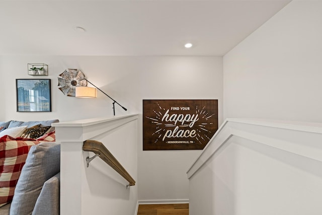 582 Gingerwood Ln, Hendersonville, TN 37075 - staircase with recessed lighting and wood finished floors