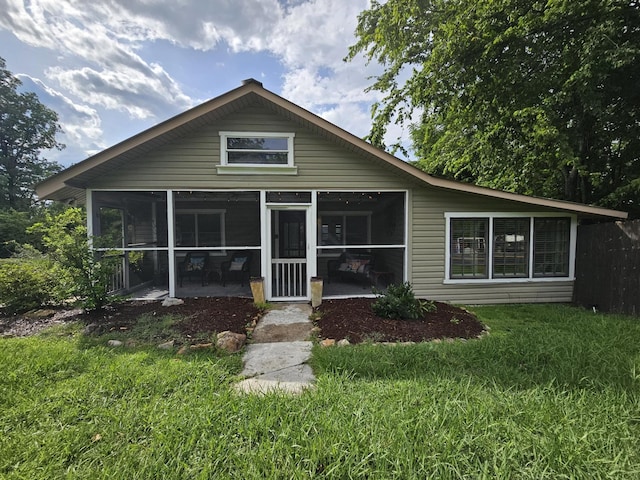 9311 Scenic Hwy, Lookout Mountain, GA 30750 - view of front facade featuring a sunroom and a front yard