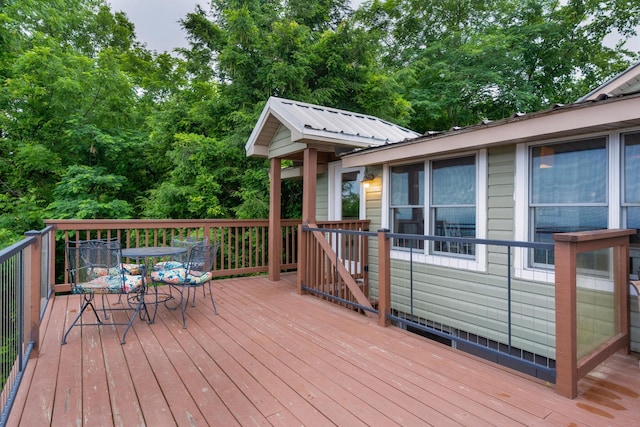9311 Scenic Hwy, Lookout Mountain, GA 30750 - wooden deck with outdoor dining area
