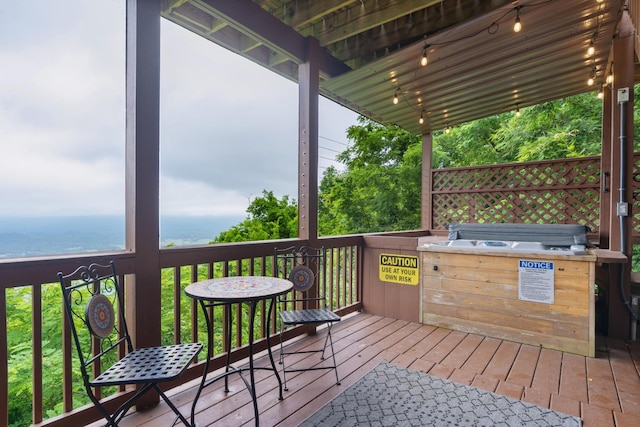 9311 Scenic Hwy, Lookout Mountain, GA 30750 - wooden terrace with a water view and area for grilling