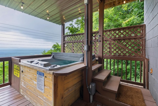9311 Scenic Hwy, Lookout Mountain, GA 30750 - wooden deck featuring a hot tub