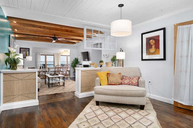 9311 Scenic Hwy, Lookout Mountain, GA 30750 - sitting room featuring dark wood finished floors and a ceiling fan
