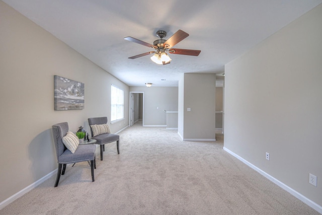 5451 Middlebury Dr, Murfreesboro, TN 37128 - living area with ceiling fan and light carpet