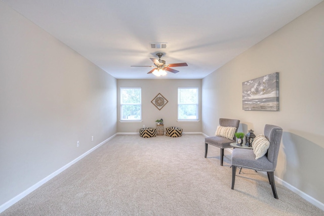 5451 Middlebury Dr, Murfreesboro, TN 37128 - living area with a ceiling fan and carpet floors