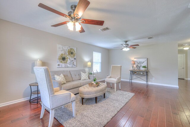 5451 Middlebury Dr, Murfreesboro, TN 37128 - living area with ceiling fan and wood-type flooring