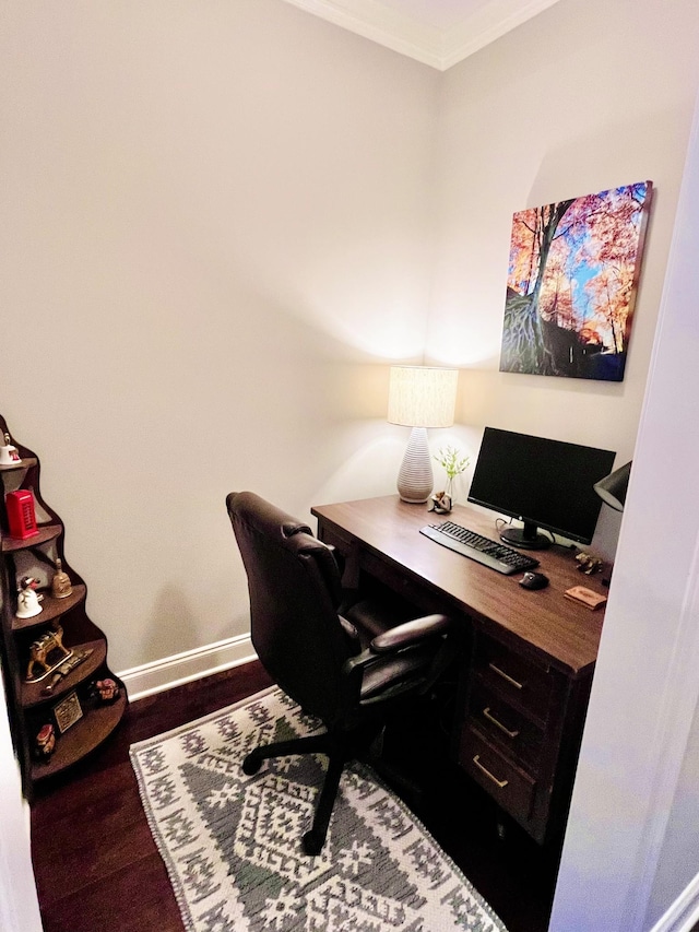 7040 Wenlock Ln, Franklin, TN 37064 - office area with crown molding and wood finished floors