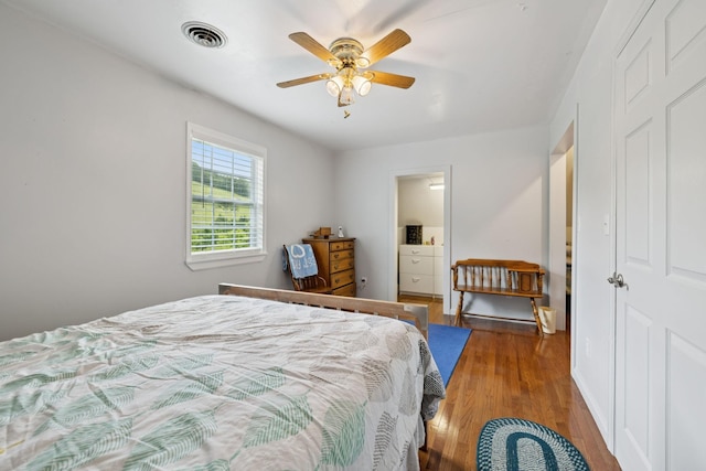 32 Morris Ln, Pleasant Shade, TN 37145 - bedroom with wood finished floors and a ceiling fan