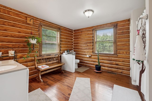 32 Morris Ln, Pleasant Shade, TN 37145 - bathroom featuring plenty of natural light, vanity, and hardwood / wood-style flooring