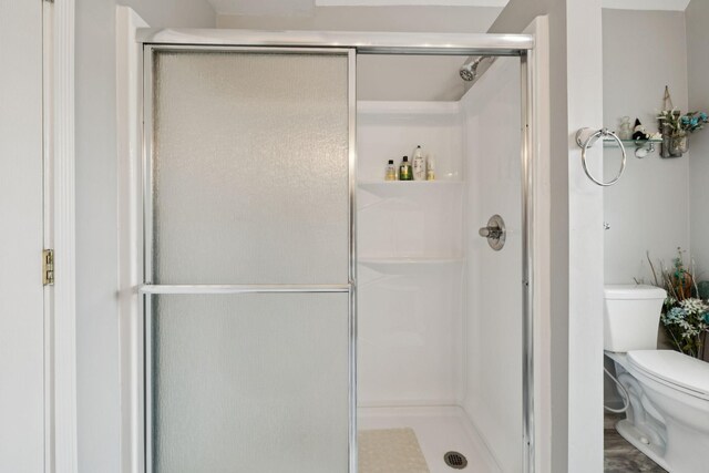 32 Morris Ln, Pleasant Shade, TN 37145 - bathroom featuring a stall shower and toilet