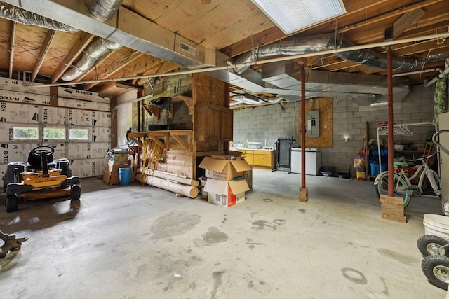 32 Morris Ln, Pleasant Shade, TN 37145 - basement featuring electric panel and concrete block wall