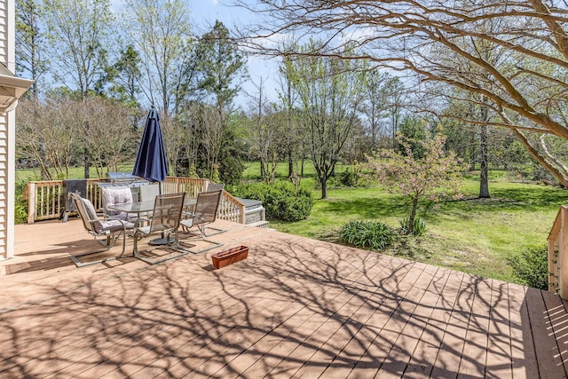 1622 Hickory Valley Rd, Lebanon, TN 37087 - view of patio / terrace featuring outdoor dining space and a wooden deck