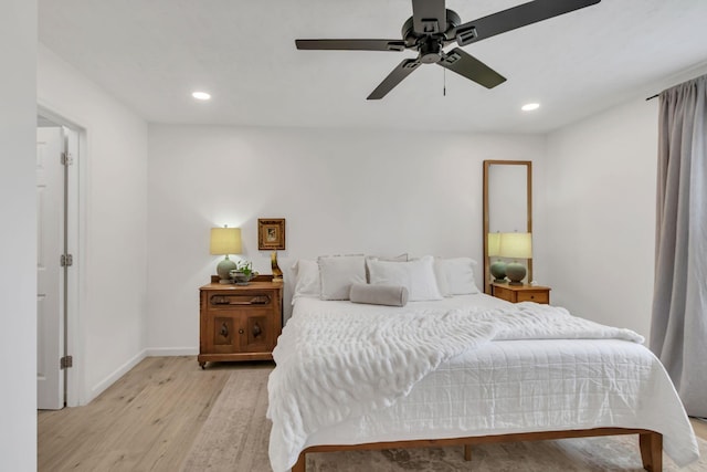 1511 Bridle Ln, Chapel Hill, TN 37034 - bedroom featuring light wood finished floors, recessed lighting, and a ceiling fan