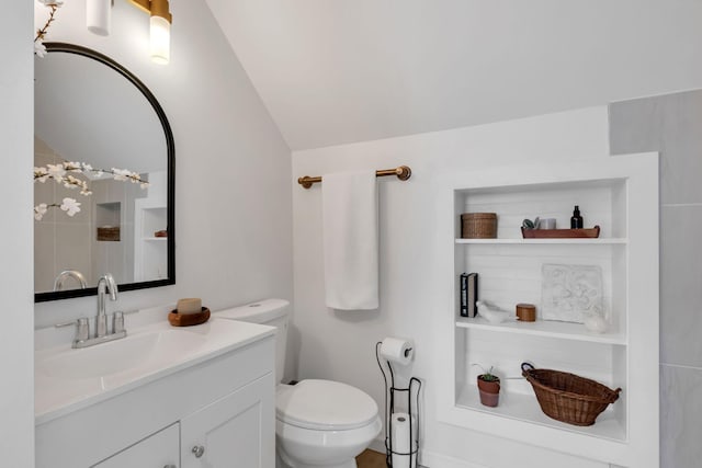 1511 Bridle Ln, Chapel Hill, TN 37034 - bathroom featuring vaulted ceiling, vanity, and a shower