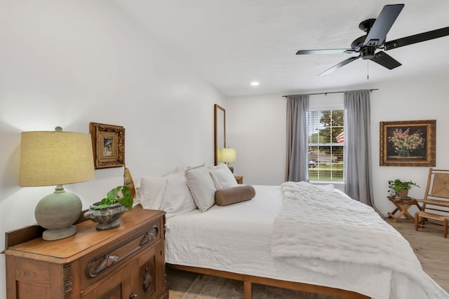 1511 Bridle Ln, Chapel Hill, TN 37034 - bedroom with light wood-type flooring, recessed lighting, and ceiling fan