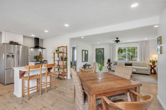 1511 Bridle Ln, Chapel Hill, TN 37034 - dining room featuring light wood-style flooring, a ceiling fan, and recessed lighting