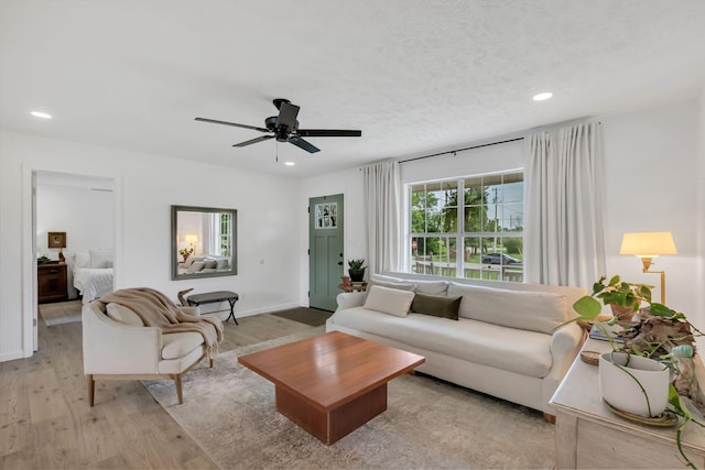 1511 Bridle Ln, Chapel Hill, TN 37034 - living room with light wood-type flooring, recessed lighting, and ceiling fan