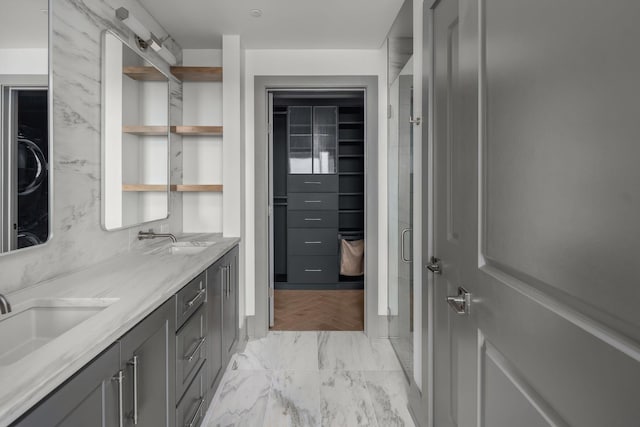 1616 W End Ave Unit 2609, Nashville, TN 37203 - full bath featuring double vanity and marble look tile flooring
