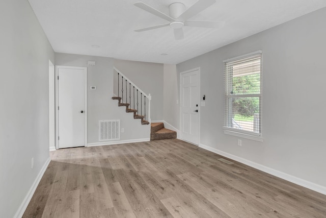 545 Old Lebanon Dirt Rd, Hermitage, TN 37076 - entrance foyer with stairs, wood finished floors, and a ceiling fan