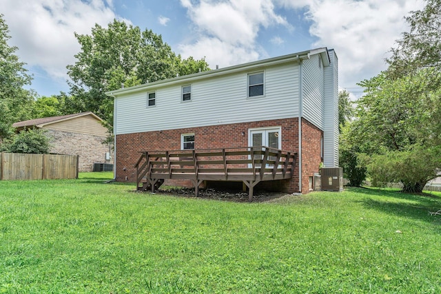 545 Old Lebanon Dirt Rd, Hermitage, TN 37076 - back of property featuring a wooden deck and brick siding