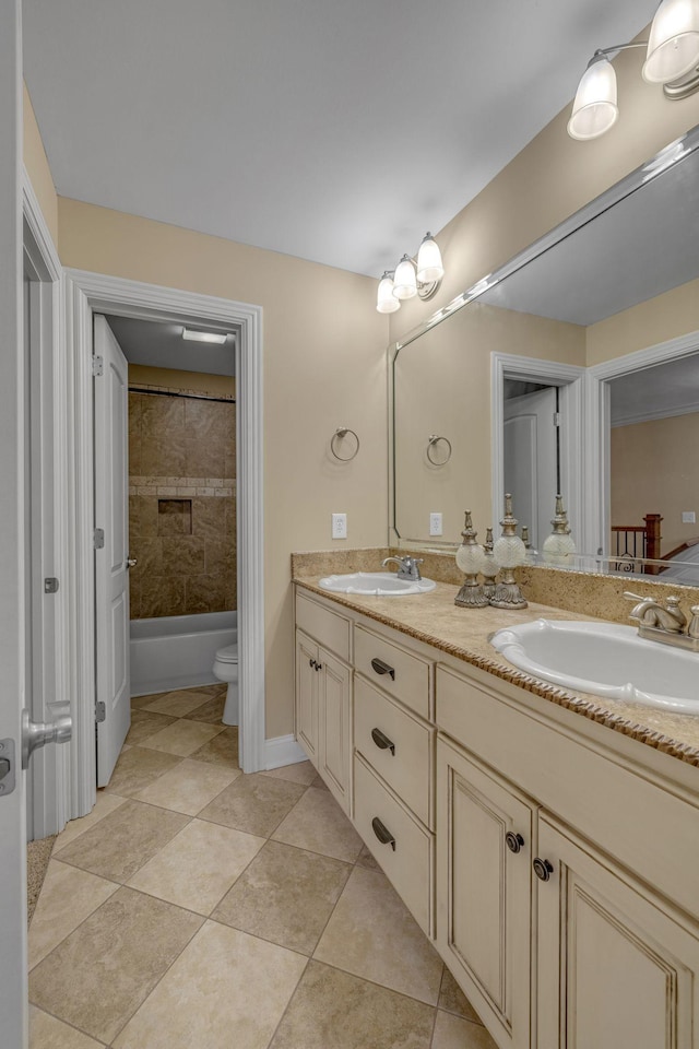 2711 Crowne Pointe Dr, Murfreesboro, TN 37130 - full bathroom with double vanity,  shower combination, and tile patterned flooring