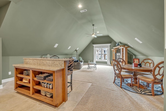2711 Crowne Pointe Dr, Murfreesboro, TN 37130 - bonus room featuring a ceiling fan, lofted ceiling, and light carpet