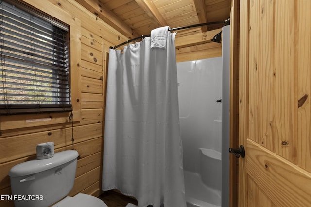 645 Bankston Ln, La Follette, TN 37766 - full bath with wood ceiling and wooden walls