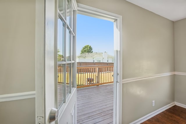 1287 Cheryl Ct, Clarksville, TN 37042 - doorway to outside with wood finished floors and baseboards