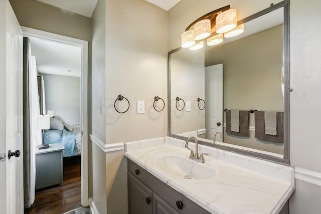 1287 Cheryl Ct, Clarksville, TN 37042 - bathroom with vanity, wood finished floors, and ensuite bath