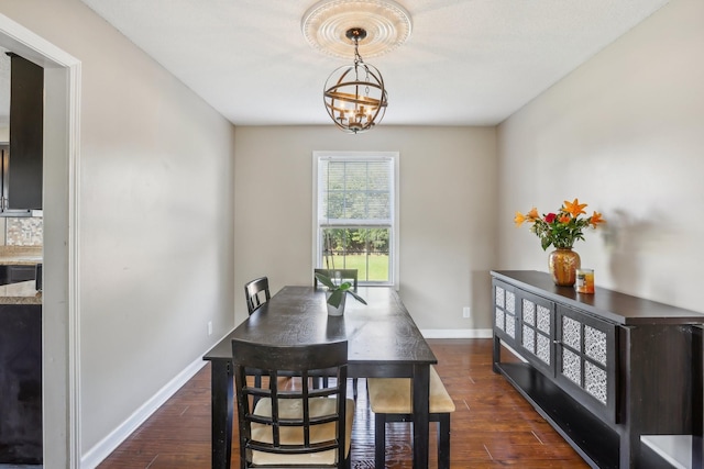 1287 Cheryl Ct, Clarksville, TN 37042 - dining area featuring dark wood finished floors and a chandelier