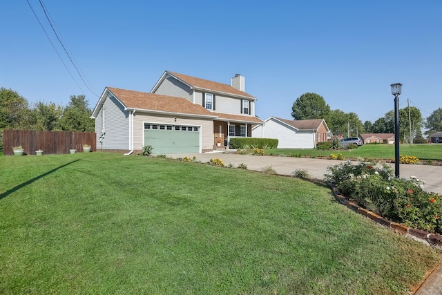 1287 Cheryl Ct, Clarksville, TN 37042 - traditional-style home with concrete driveway, a chimney, and an attached garage