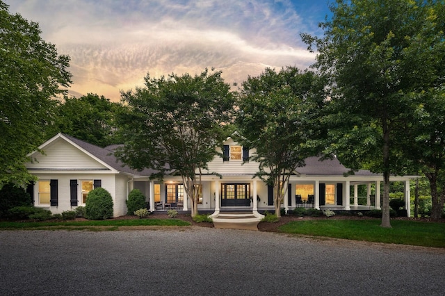 7871 Oscar Green Rd, Primm Springs, TN 38476 - view of property hidden behind natural elements with french doors and covered porch