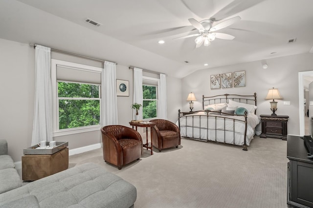 7871 Oscar Green Rd, Primm Springs, TN 38476 - bedroom with light colored carpet, recessed lighting, and a ceiling fan