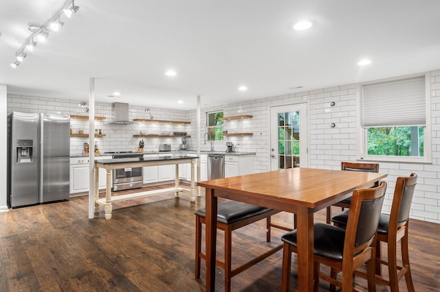 7871 Oscar Green Rd, Primm Springs, TN 38476 - dining space with dark wood-style floors and recessed lighting