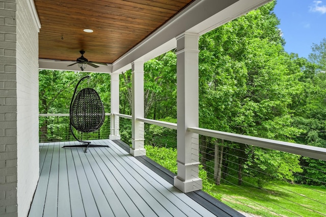 7871 Oscar Green Rd, Primm Springs, TN 38476 - porch with ceiling fan