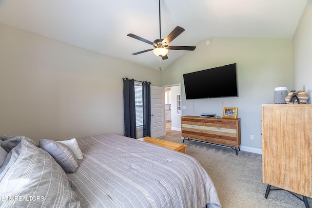 102 Chaseberry Rd, Oak Ridge, TN 37830 - bedroom with vaulted ceiling, carpet flooring, and ceiling fan