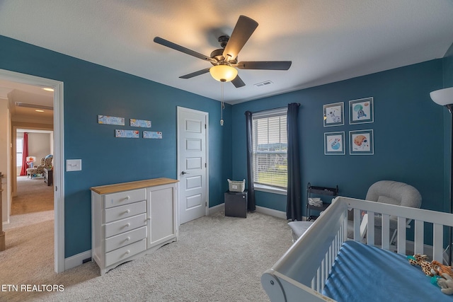 102 Chaseberry Rd, Oak Ridge, TN 37830 - bedroom featuring light colored carpet and a ceiling fan