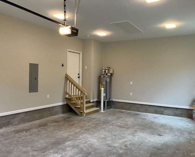 505 Depot St, Chapel Hill, TN 37034 - garage featuring electric panel, a garage door opener, and electric water heater